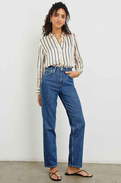 Rails - Maria Shirt in Ceramic Navy Stripe