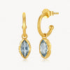 Nicole Fendel - Marquise Earring Aquamarine Huggie in Gold