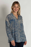 Johnny Was - Martijn Shirt in Denim Embroidery