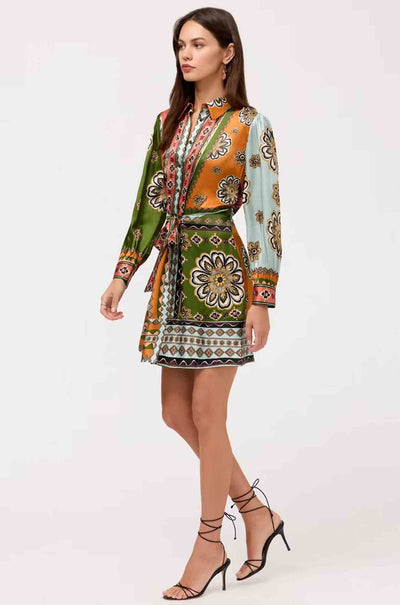 Johnny Was - Maxima Tie Waist Mini Shirt Dress