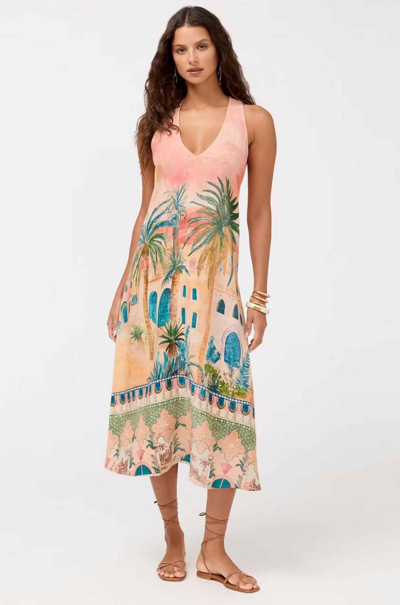 Johnny Was - Mayci Halter Midi Dress in Sirena