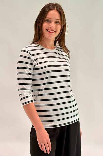Mela Purdie - Mid SL Top in Dual Stripe Jersey