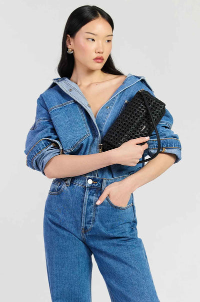 Saben - Milla Shoulder Bag in Black Fine Braid