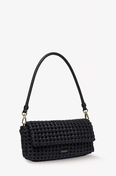 Saben - Milla Shoulder Bag in Black Fine Braid