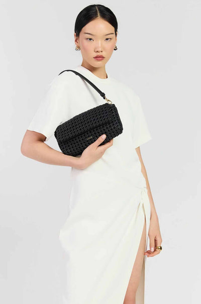 Saben - Milla Shoulder Bag in Black Fine Braid