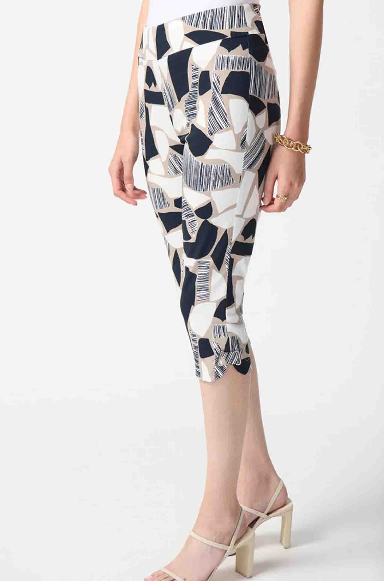 Joseph Ribkoff - Millennium Abstract Print Capri Pants - Zambezee