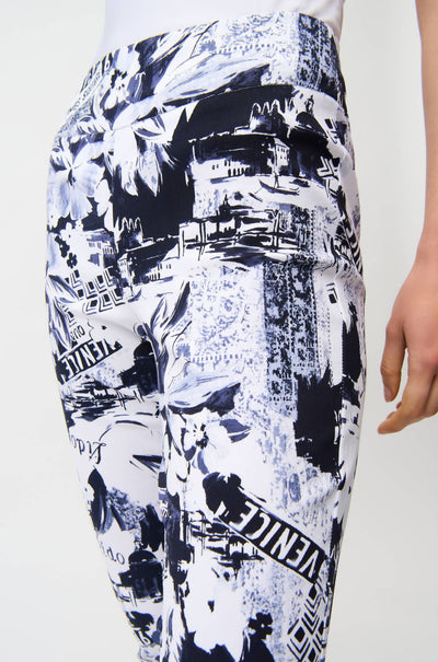 Joseph Ribkoff - Millennium Conversational Print Crop Pull On Pants