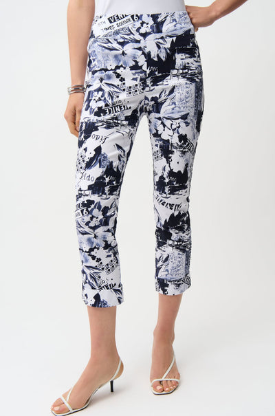 Joseph Ribkoff - Millennium Conversational Print Crop Pull On Pants