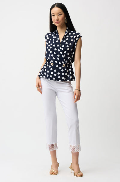 Joseph Ribkoff - Millennium Pull On Crop Pants with Guipure Detail