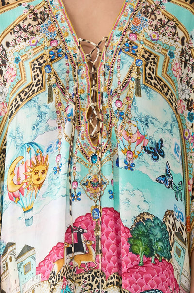 Camilla - Miniature Moments Short Lace Up Kaftan