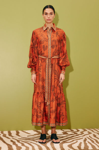 Alèmais - Monkey Dance Silk Shirtdress