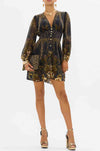 Camilla - Nouveau Noir Curved Waistband Short Dress