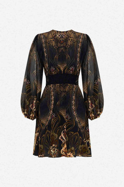 Camilla - Nouveau Noir Curved Waistband Short Dress