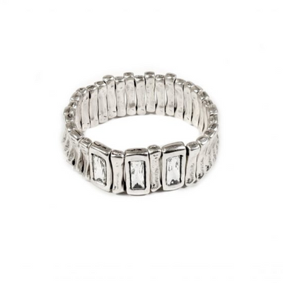 Pewter - 3 Stone Bracelet