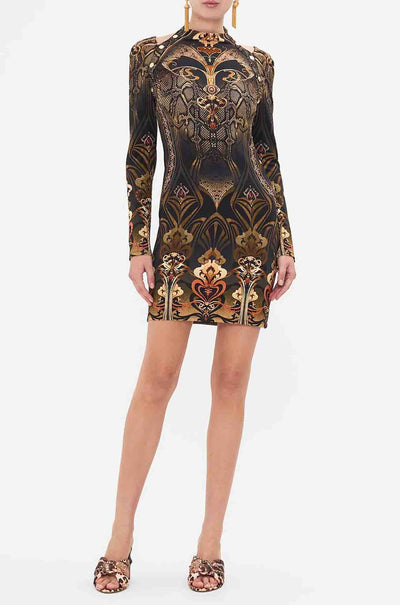 Camilla - Nouveau Noir Short Cut Out Shoulder Jersey Dress