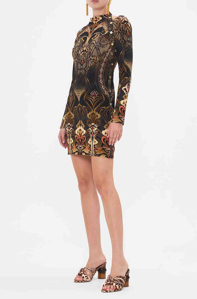 Camilla - Nouveau Noir Short Cut Out Shoulder Jersey Dress