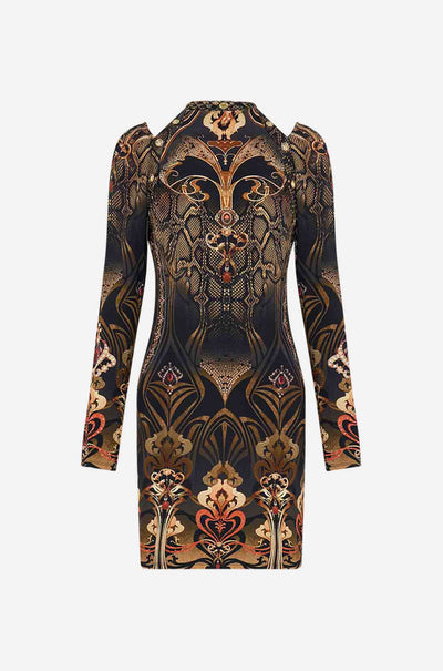 Camilla - Nouveau Noir Short Cut Out Shoulder Jersey Dress