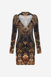 Camilla - Nouveau Noir Short Cut Out Shoulder Jersey Dress