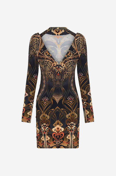 Camilla - Nouveau Noir Short Cut Out Shoulder Jersey Dress