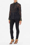 Camilla - Nouveau Noir Stretch Lace Fitted Shirt