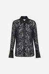 Camilla - Nouveau Noir Stretch Lace Fitted Shirt