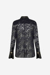 Camilla - Nouveau Noir Stretch Lace Fitted Shirt