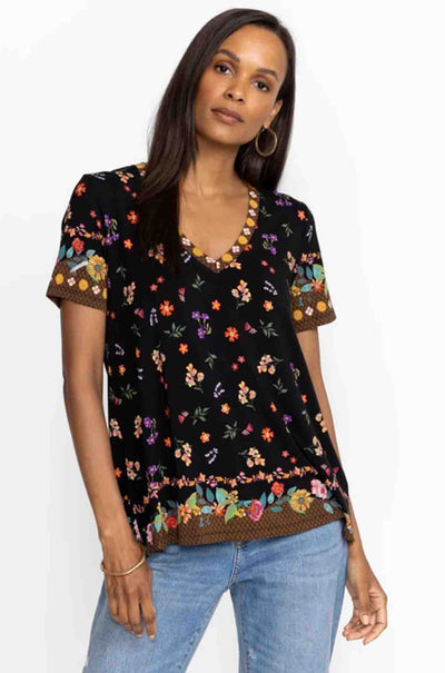 Johnny Was - Nani Favourite S/S V-Neck Swing Tee