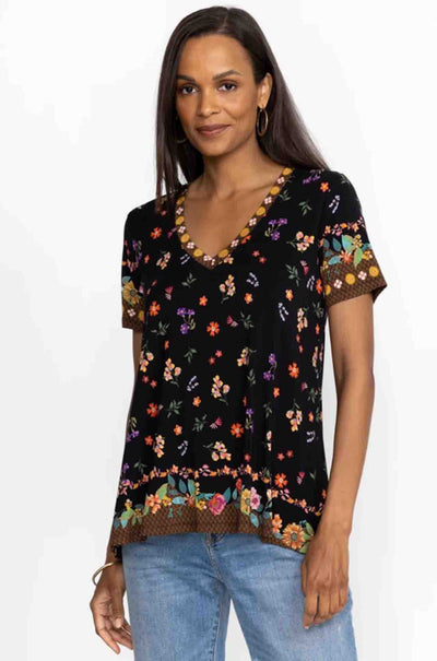 Johnny Was - Nani Favourite S/S V-Neck Swing Tee