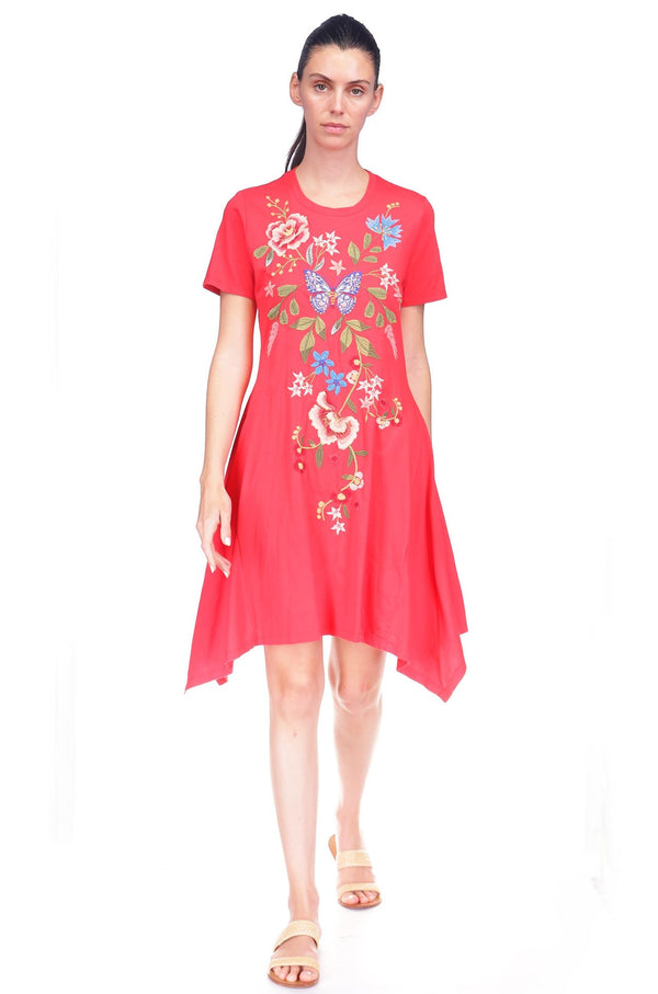 (取寄) ジョニー ワズ レディース ハンカチーフ ニット ドレス - ニコレット Johnny Was women Handkerchief Knit Dress - Nicolette Blue Night Johnny Was - Handkerchief Knit Dress in Nicolette - Zambezee