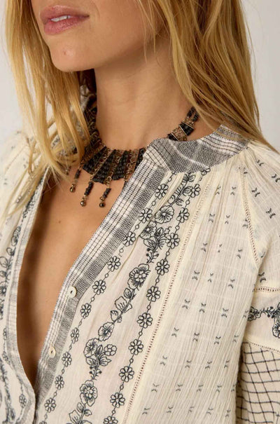 Maison Hotel - Noemi Patchwork Notes Blouse
