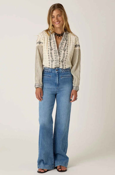 Maison Hotel - Noemi Patchwork Notes Blouse