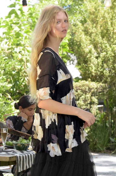 Trelise Cooper - Flowers Of Fancy Not What It Seams Top in Black Floral