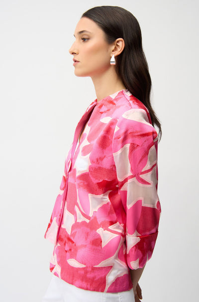 Joseph Ribkoff - Novelty Jacquard Floral Print Swing Jacket