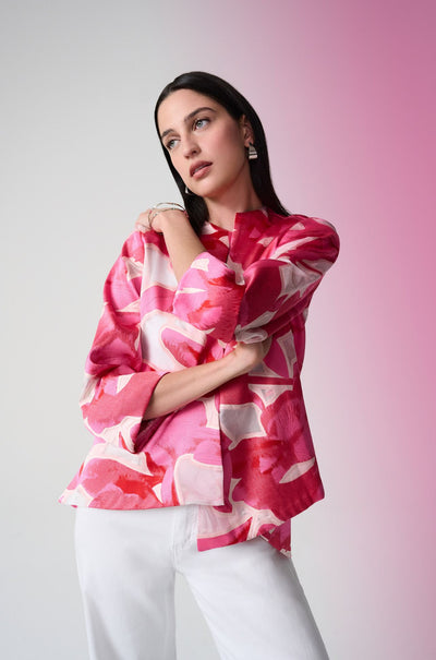 Joseph Ribkoff - Novelty Jacquard Floral Print Swing Jacket