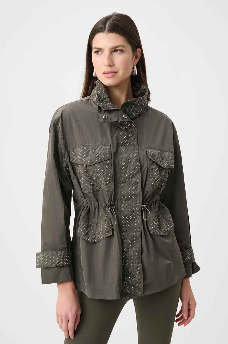Joseph Ribkoff - Nylon Mock-Neck Embellished Jacket