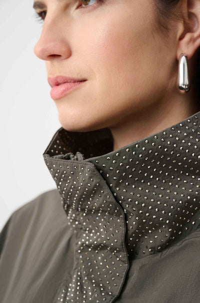 Joseph Ribkoff - Nylon Mock-Neck Embellished Jacket