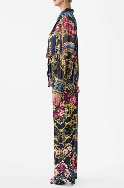 Camilla - Ornate On A Plate Button Through Blouson Sleeve Blouse