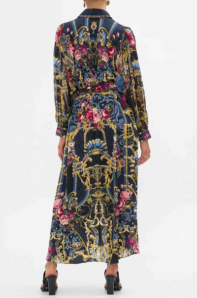 Camilla - Ornate On A Plate Curved Collar Shirt Dress