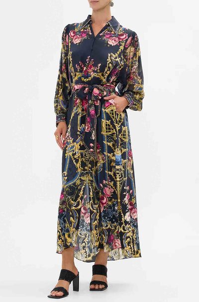 Camilla - Ornate On A Plate Curved Collar Shirt Dress
