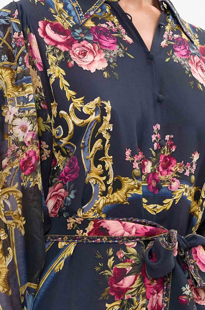 Camilla - Ornate On A Plate Curved Collar Shirt Dress