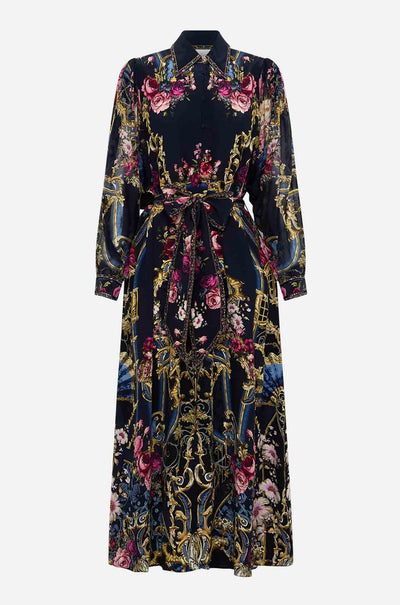 Camilla - Ornate On A Plate Curved Collar Shirt Dress