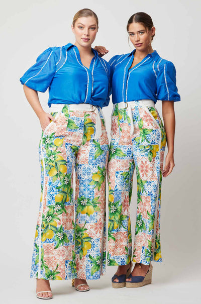 Once Was - Nerano Collared Shirt in Azure