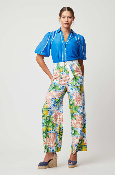 Once Was - Nerano Collared Shirt in Azure