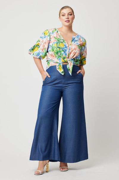 Once Was - Paradiso Volume Sleeve Top in Limonata Print