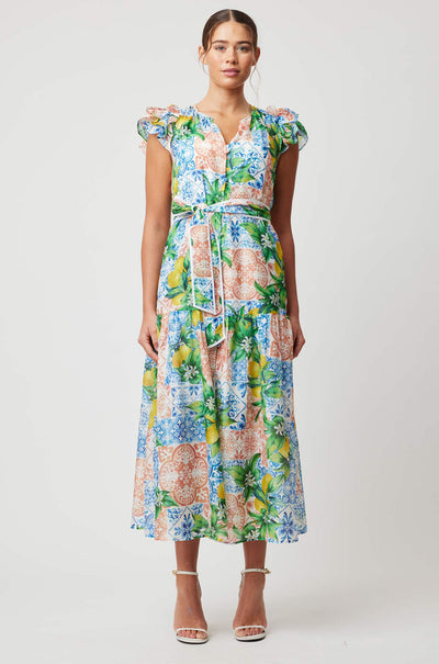 Once Was - Paradiso Button Through Dress in Limonata Print