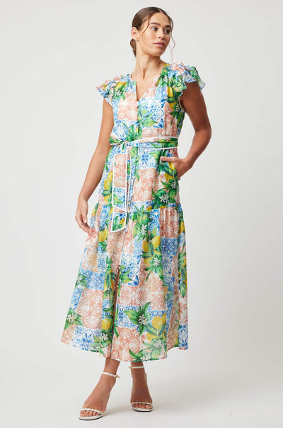 Once Was - Paradiso Button Through Dress in Limonata Print