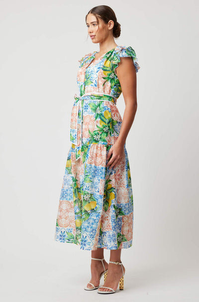 Once Was - Paradiso Button Through Dress in Limonata Print