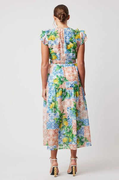Once Was - Paradiso Button Through Dress in Limonata Print