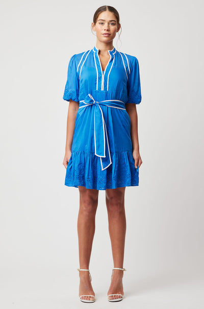 Once Was - Lucia Babydoll Dress in Azure