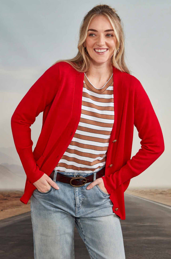 Verge Oblige Cardi in Fire Zambezee - Main Image